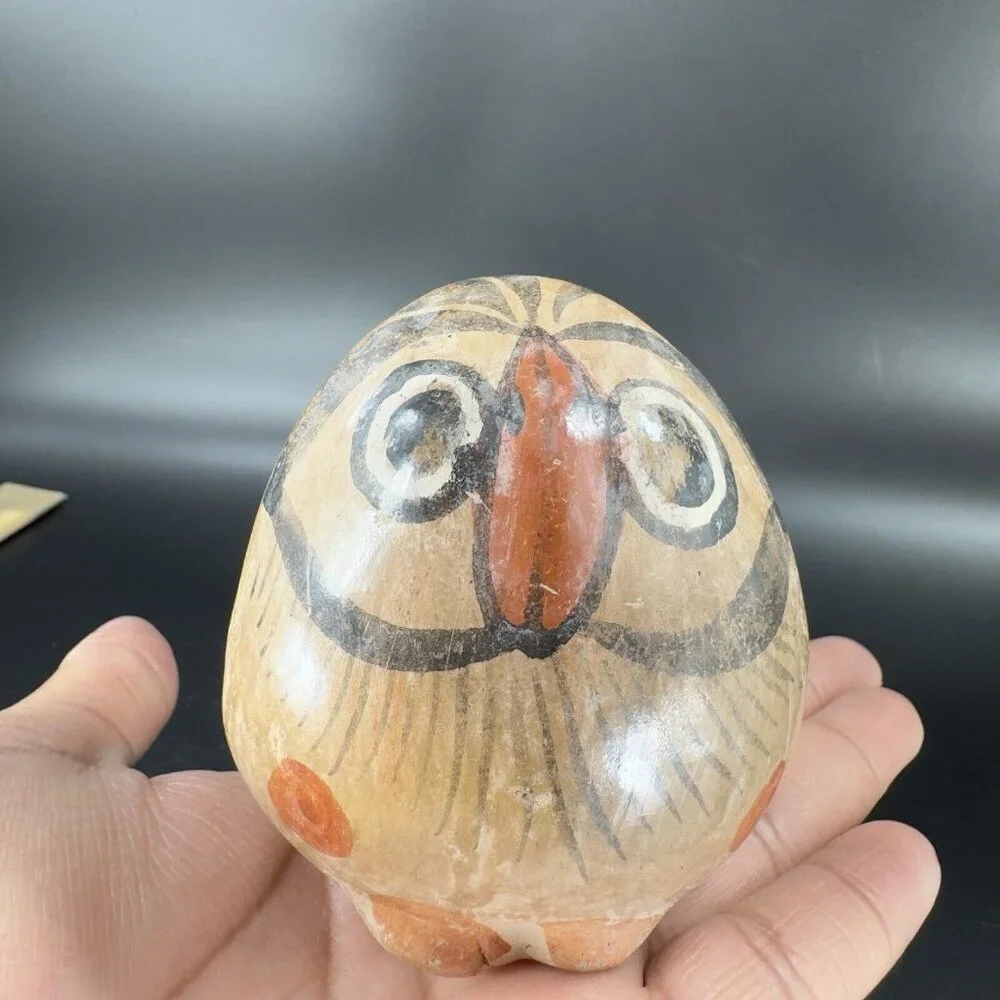 Mexico Pottery Bird Owl Whimsical Figurine‎ Decor Hand Painted Figure Vintage